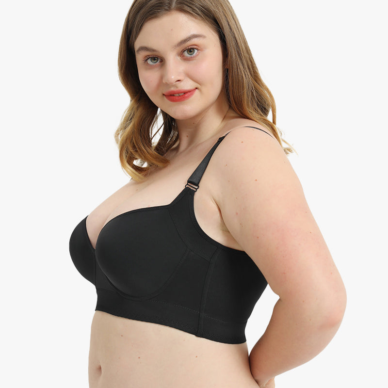 SheCurve® Smoothing Back Push-Up Enhancing Bra-Black