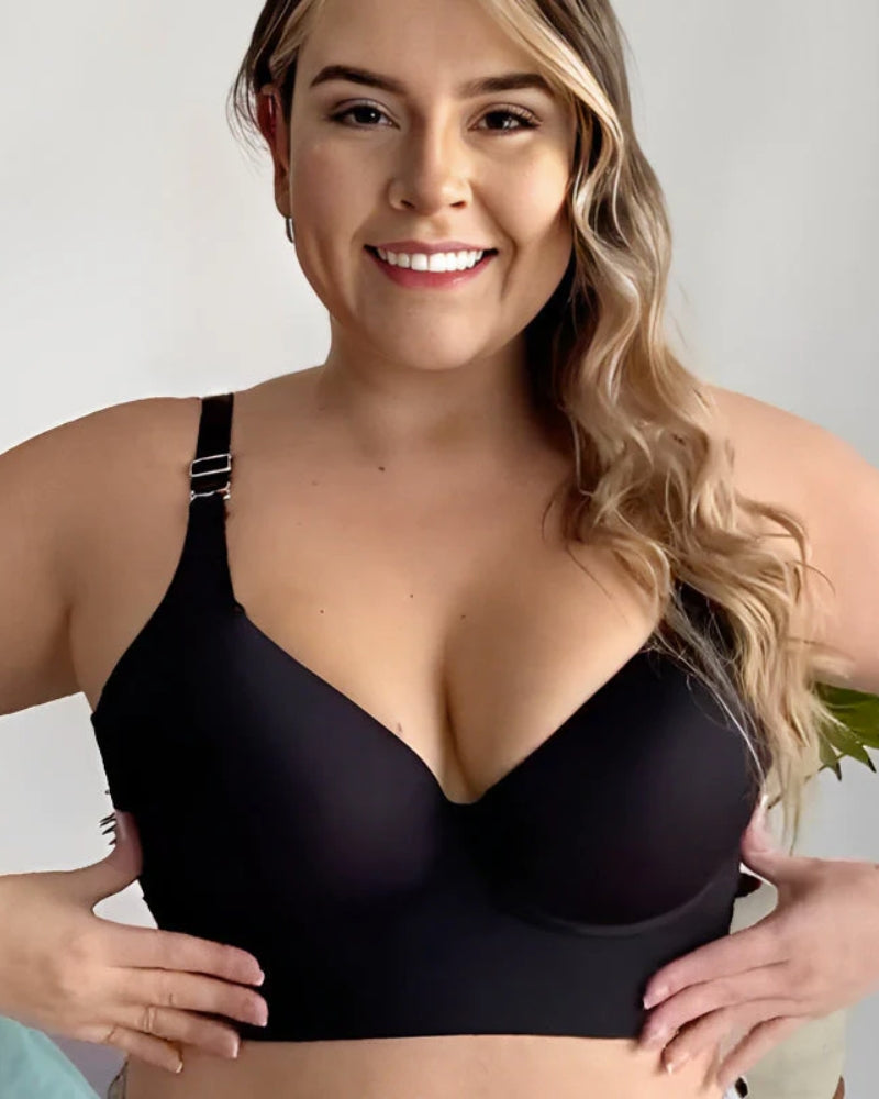 SheCurve® Smoothing Back Push-Up Enhancing Bra-Black