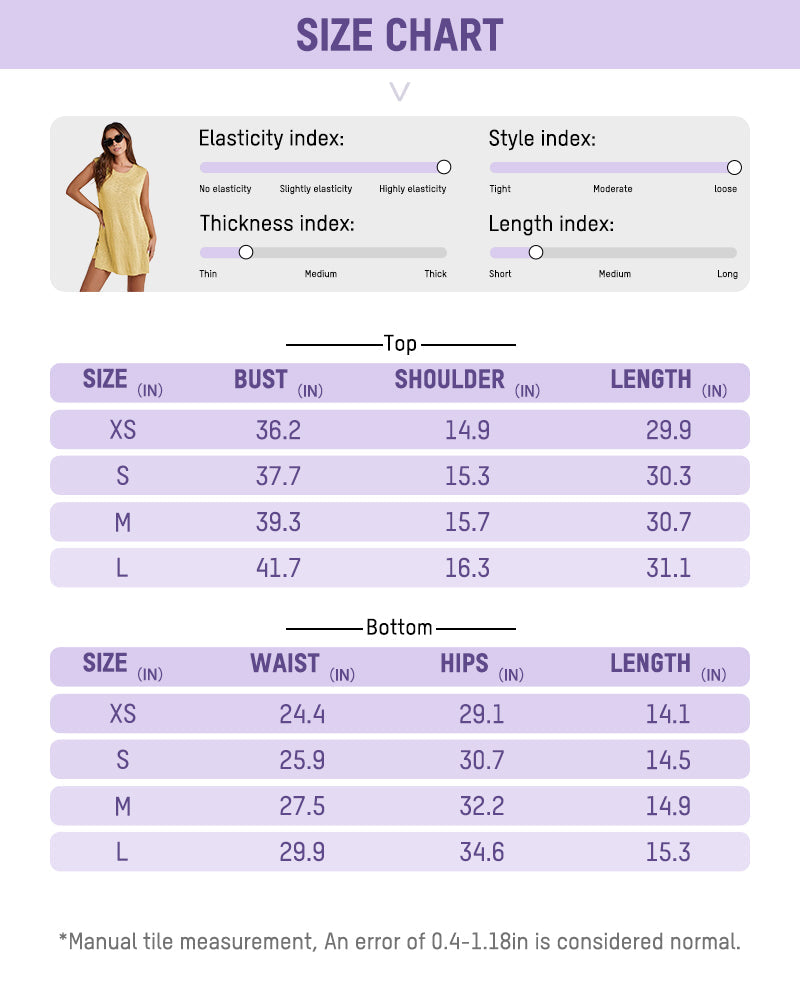 Sleeveless Knit Lounge Set with Side-Split Tank & Shorts