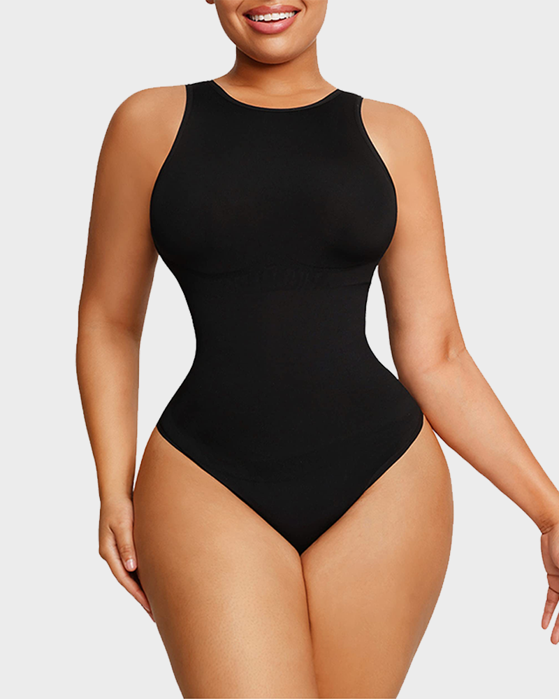 Crew Neck Sleeveless Sculpting Bodysuit Shapewear