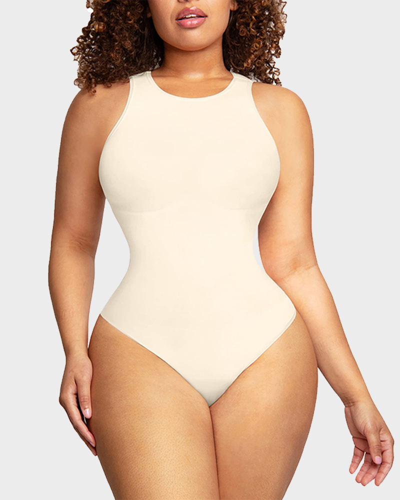 Crew Neck Sleeveless Sculpting Bodysuit Shapewear