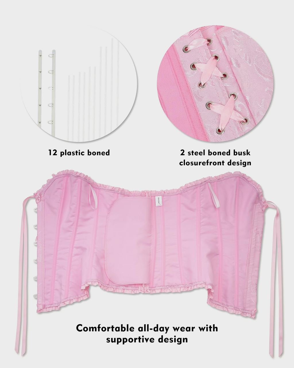 Corset Tops Lace Waist Push Up Shapewear