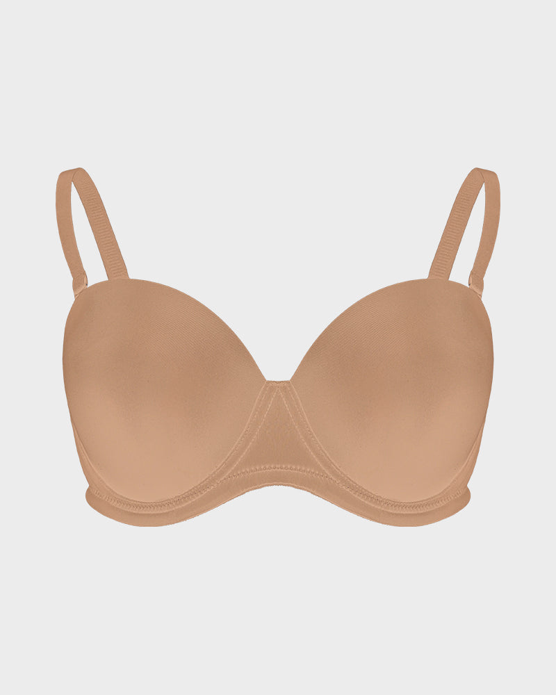 Versatile Molded Cup Underwire Bra with Removable Straps