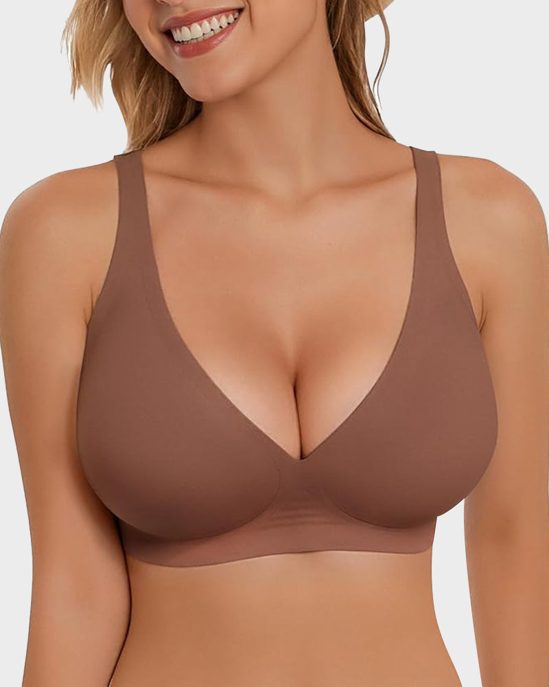 Seamless Deep V Push-Up Wireless Bra