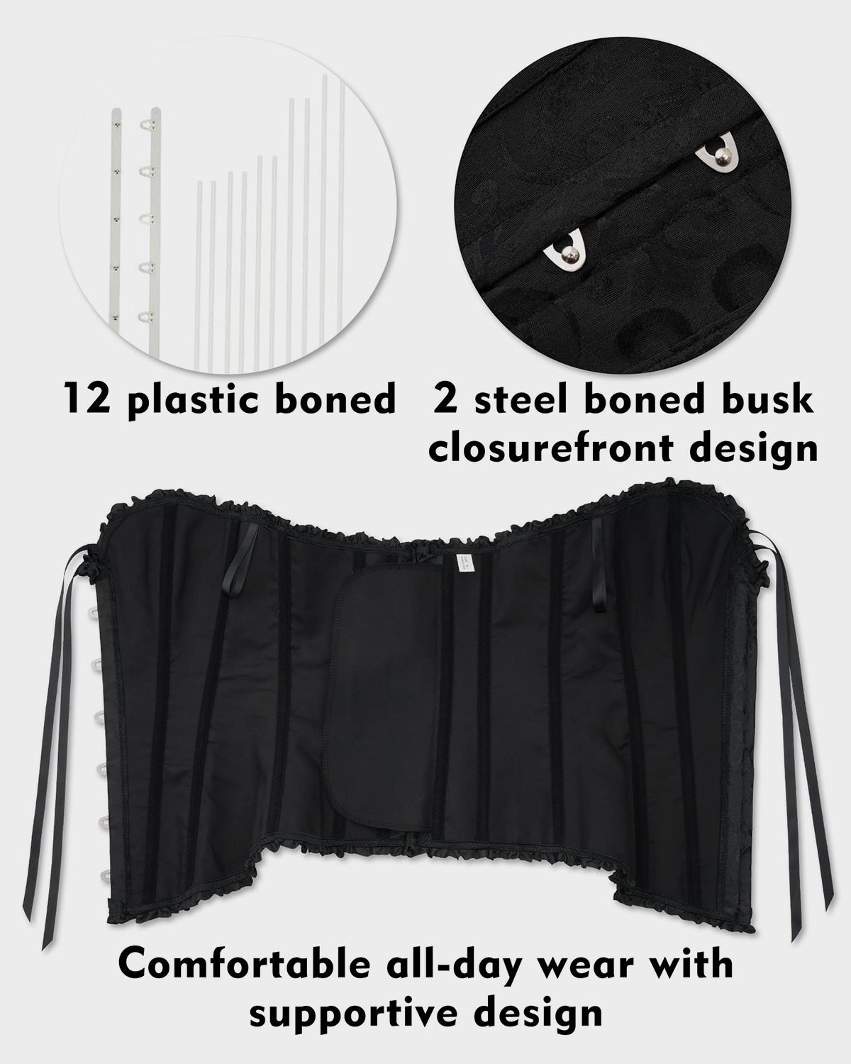 Corset Tops Lace Waist Push Up Shapewear