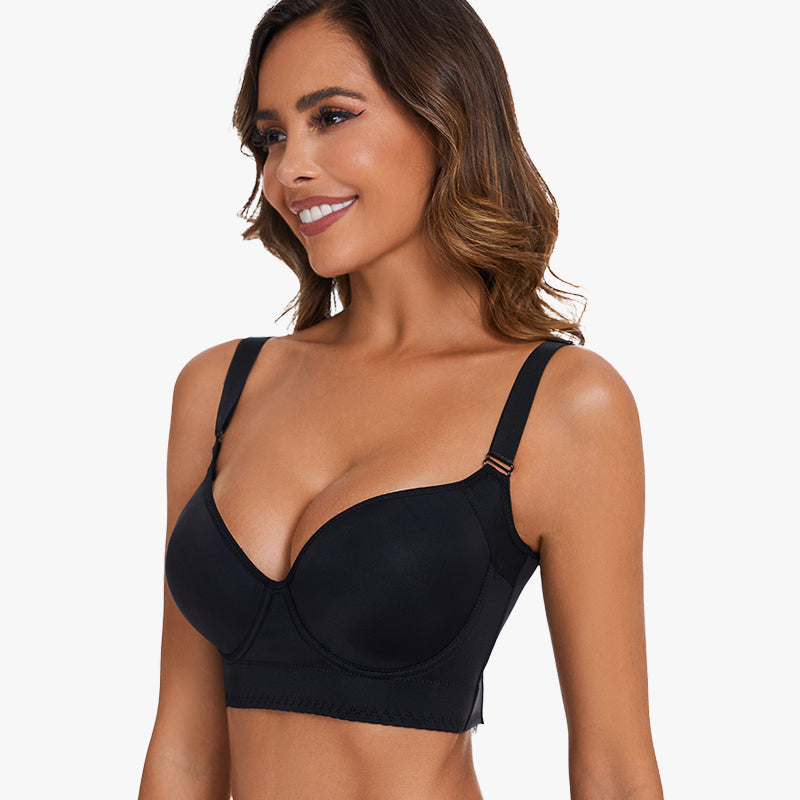SheCurve® Smoothing Back Push-Up Enhancing Bra-Black
