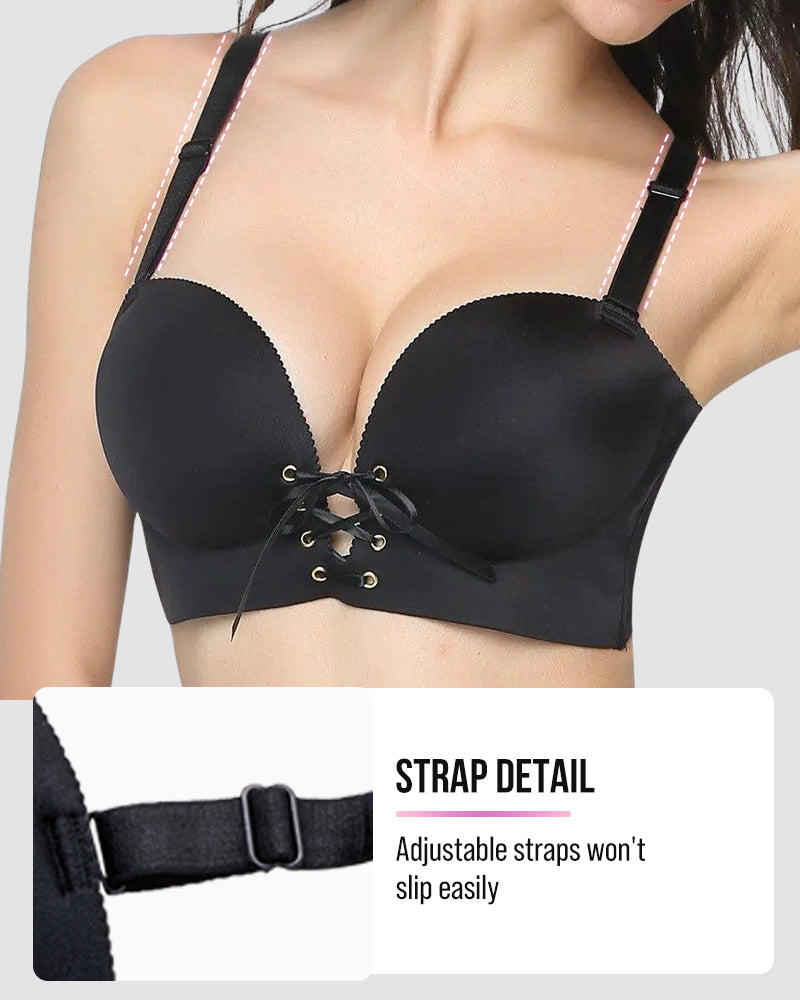 Instant Boost Lace-Up Padded Push Up Bra