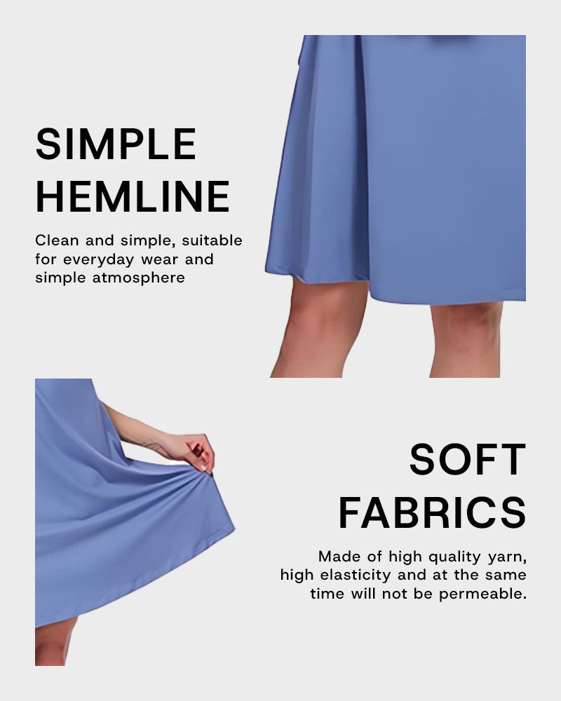 Casual V-Neck T-Shirt Dress with Pockets