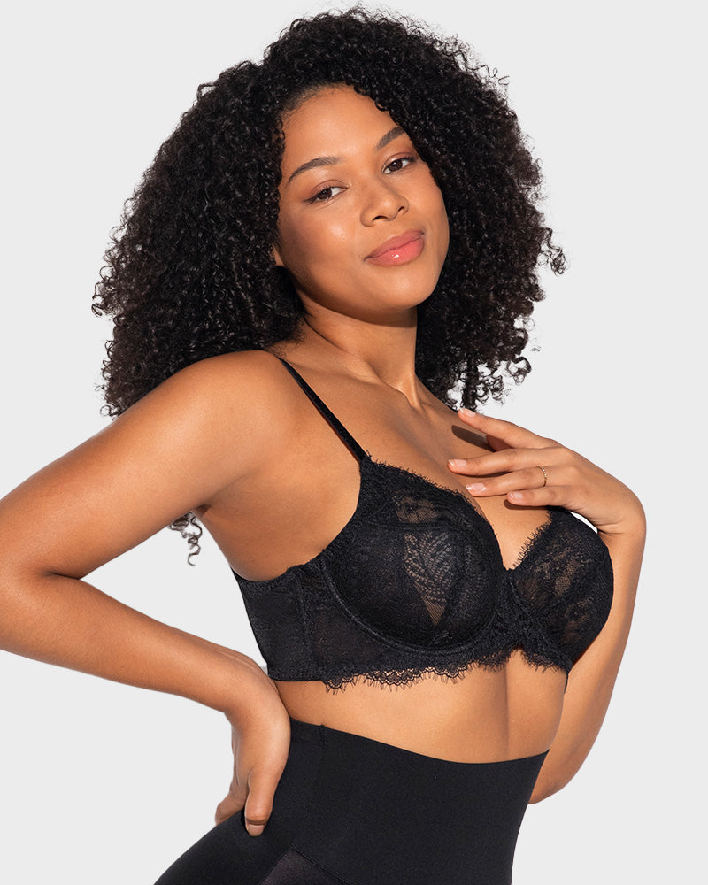 Comfort Unlined Lace Underwire Push Up Bra