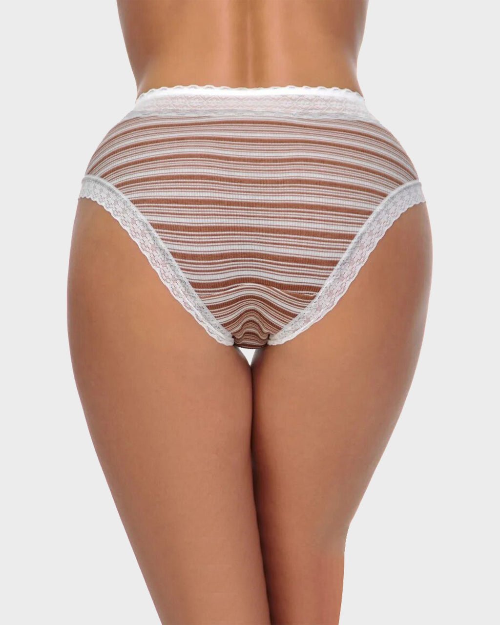 Cotton Seamless Printed Lace Stripe Briefs (5 Pack)