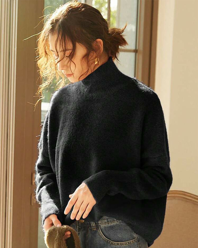 Cozy Turtleneck Knit Pullover Sweater