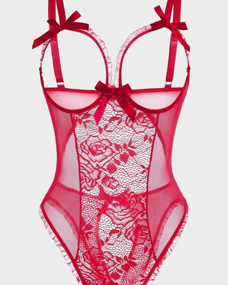 Crotchless Lace Mini Bodysuit