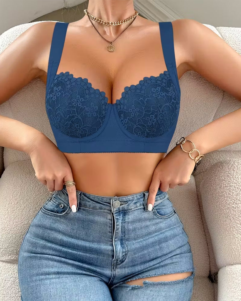 Elegant Lace Push Up Underwire Bra