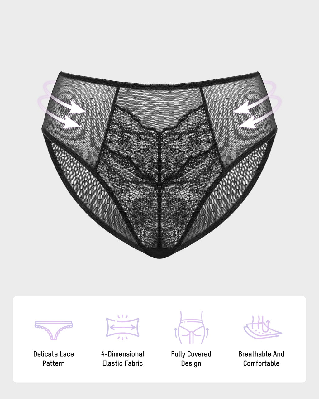 Enchant Floral Lace Brief Underwear (3 Pack)