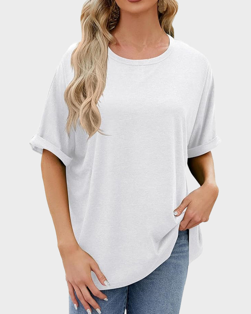 Everyday Soft Loose Tee with Short Sleeves