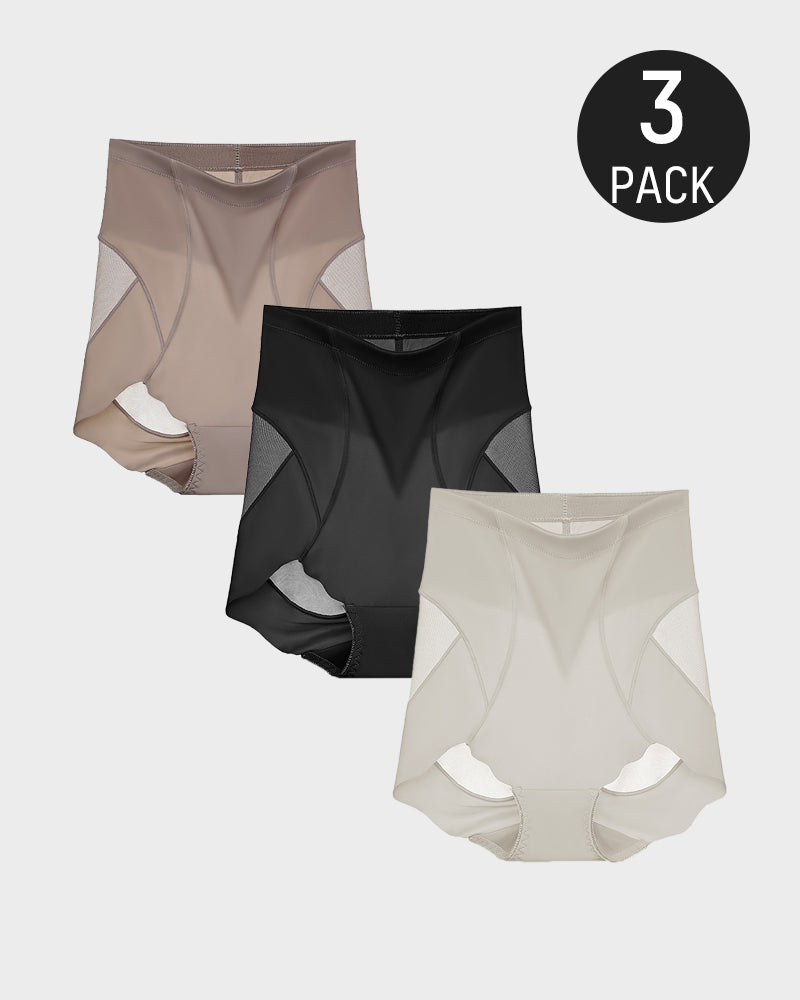 High-Waist Invisible Mesh Strong Shaping Panties (3 Pack)
