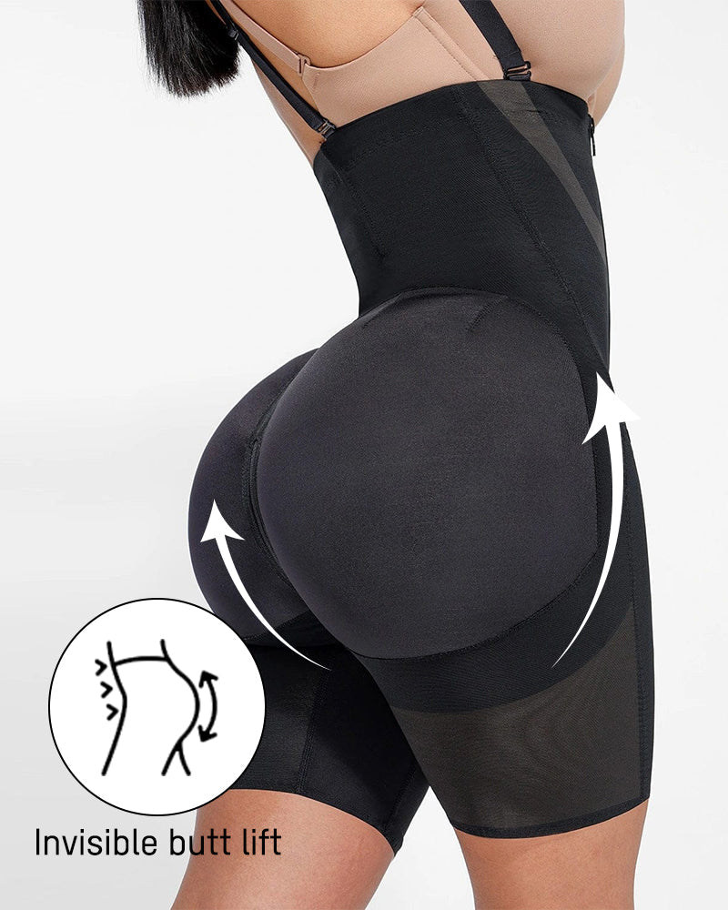 High-Waist Sculpting with Zipper Support