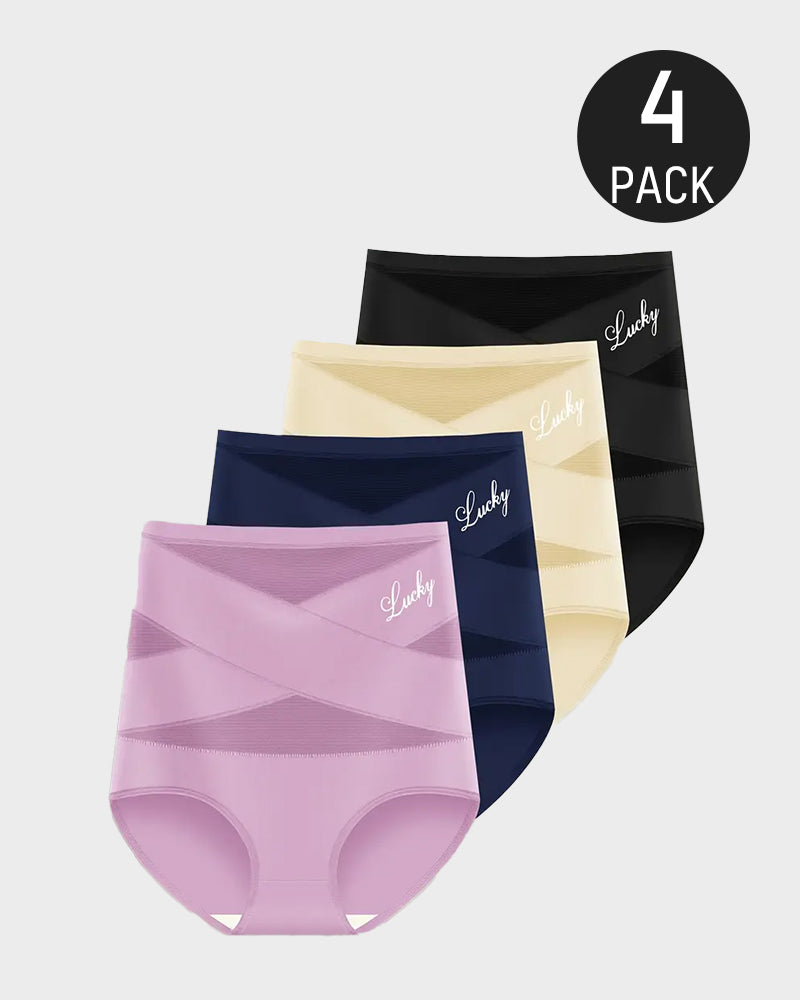 High-Waist Tummy Control Seamless Shaping Panties (4 Pack)