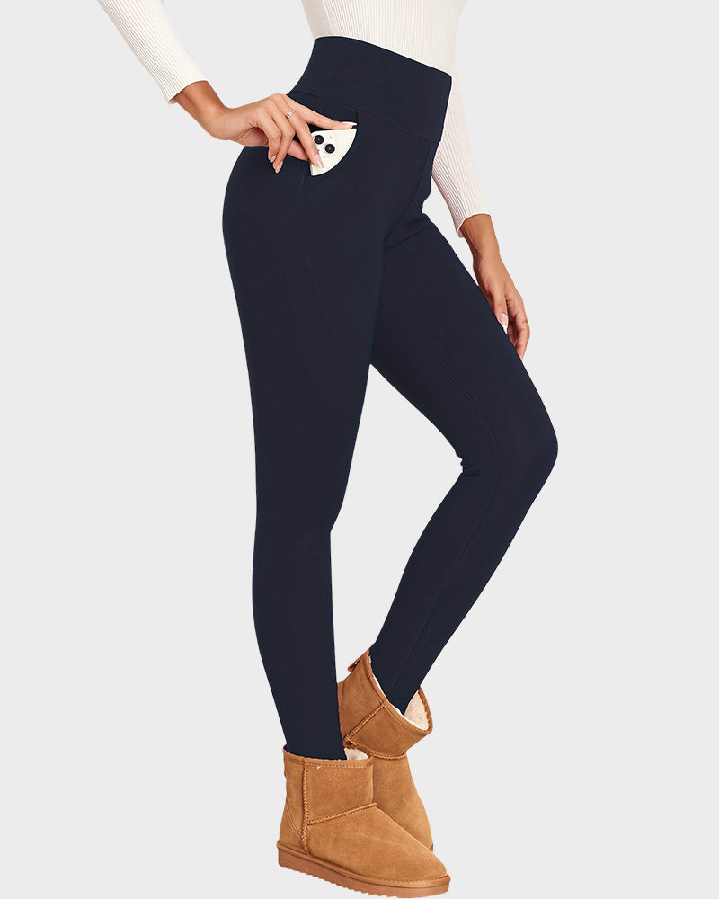 High Waist Pocket Thermal Lined Leggings