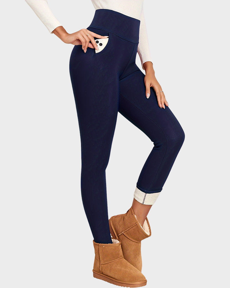 High Waist Pocket Thermal Lined Leggings