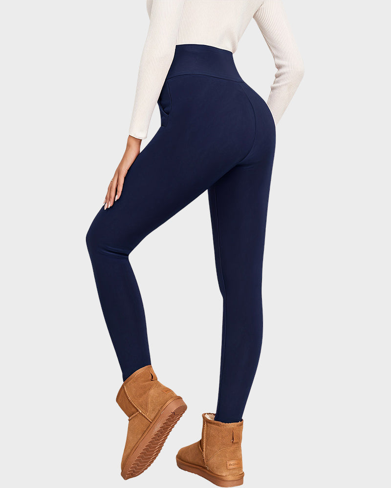 High Waist Pocket Thermal Lined Leggings