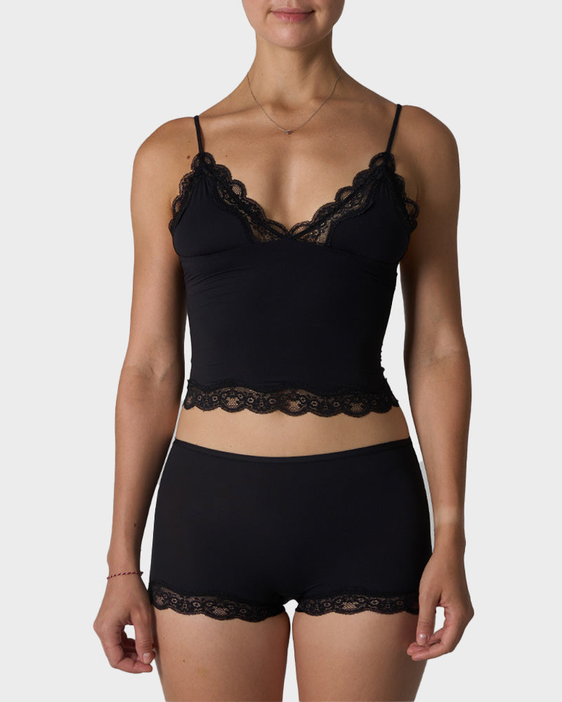 Lace Camisole & Boyshorts Lingerie Set