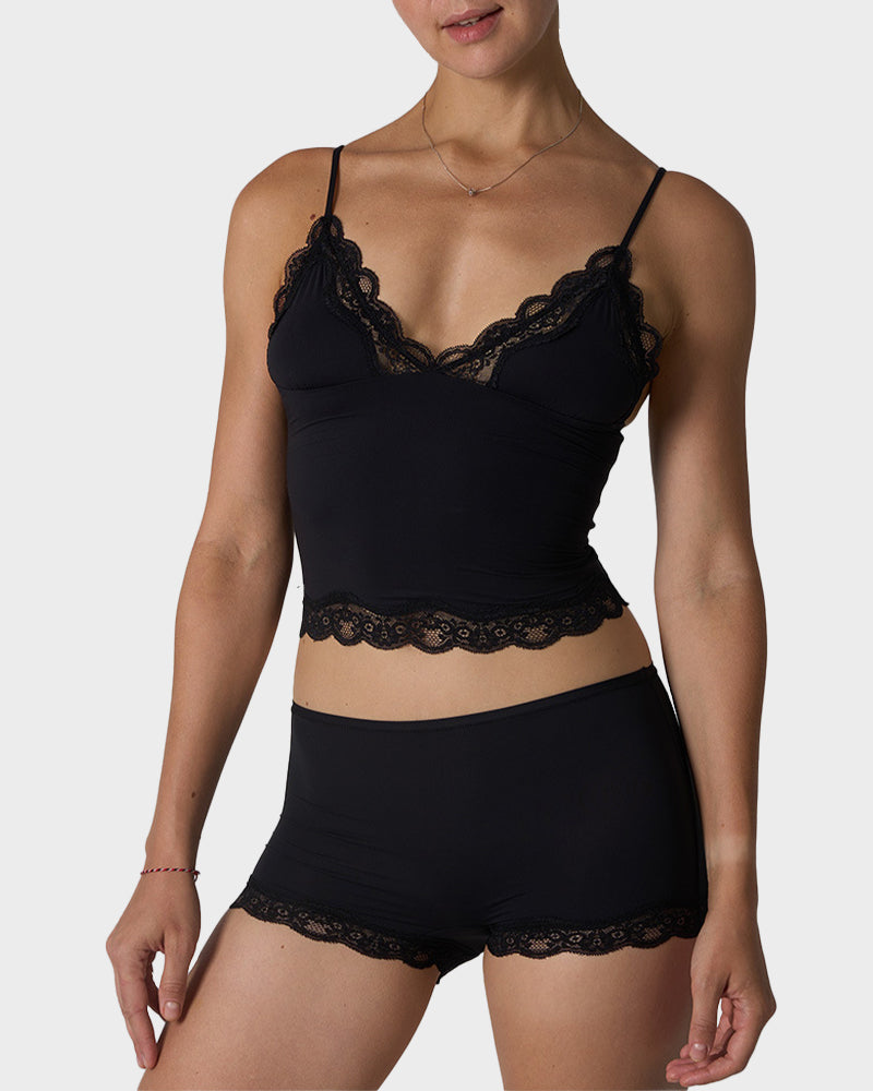 Lace Camisole & Boyshorts Lingerie Set