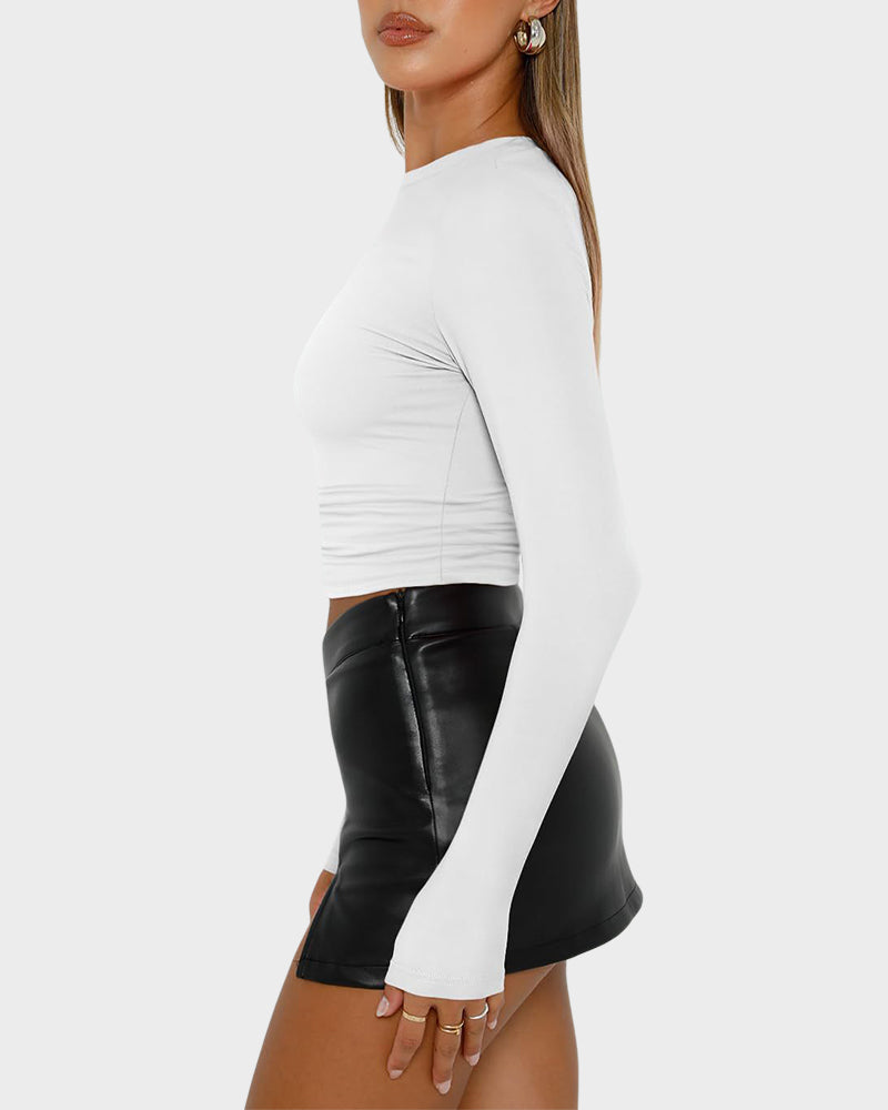 3-Pack Long Sleeve Slim Fit Crop Top