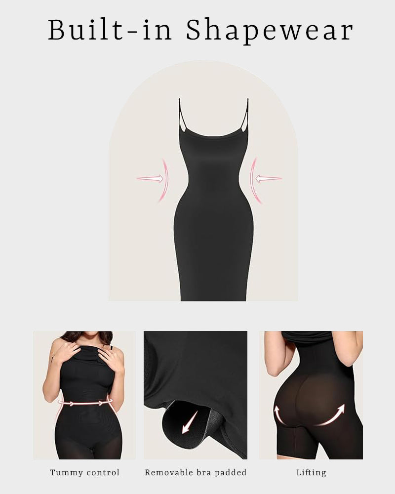 Maxi Bodycon Shapewear Dress with Built-in Bra