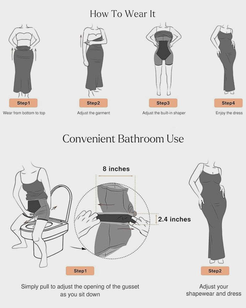 Maxi Bodycon Shapewear Dress with Built-in Bra