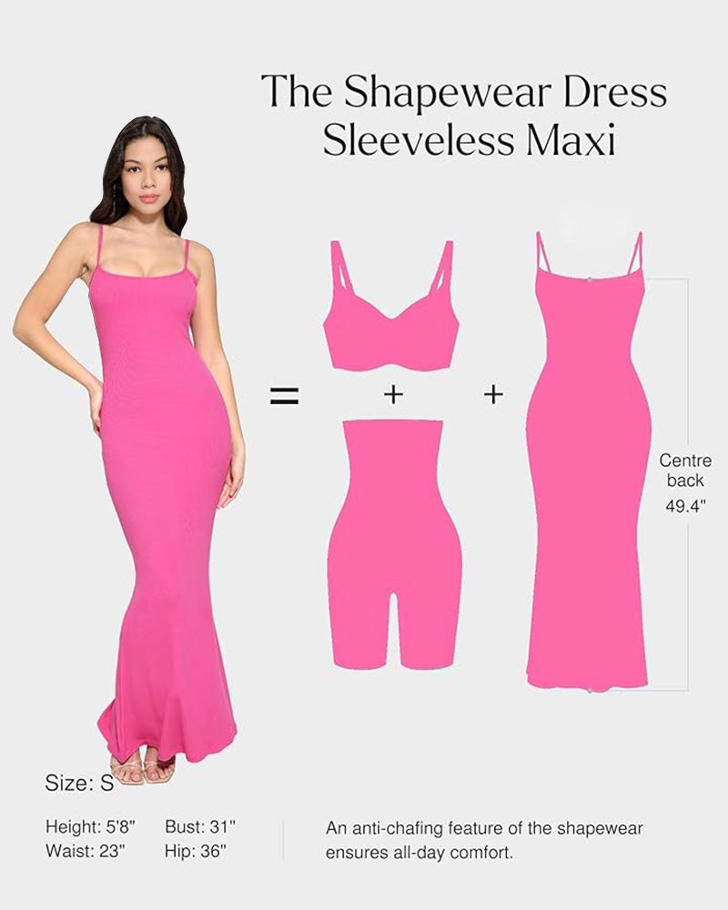 Maxi Bodycon Shapewear Dress with Built-in Bra