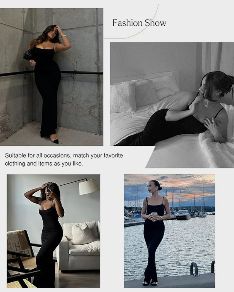 Maxi Bodycon Shapewear Dress with Built-in Bra