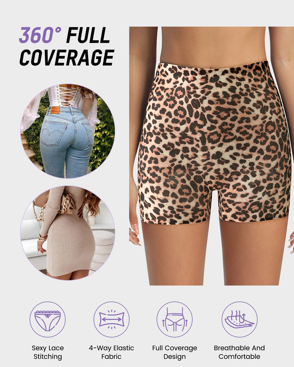 Mid-Rise Ice Silk Leopard Panties (9 Pack)