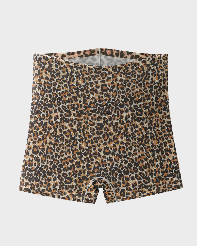 Mid-Rise Ice Silk Leopard Panties (9 Pack)