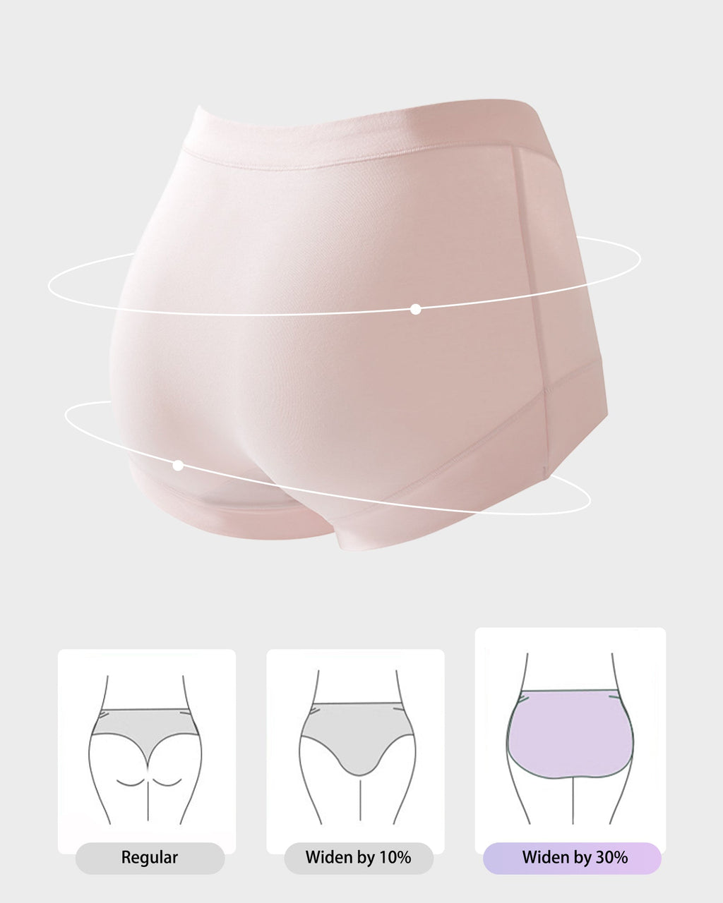 Mid-Waist Cotton Antibacterial Boxer Panties (5 Pack)