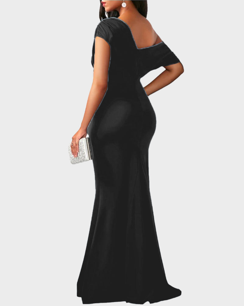 Off-Shoulder Mermaid Evening Maxi Dress