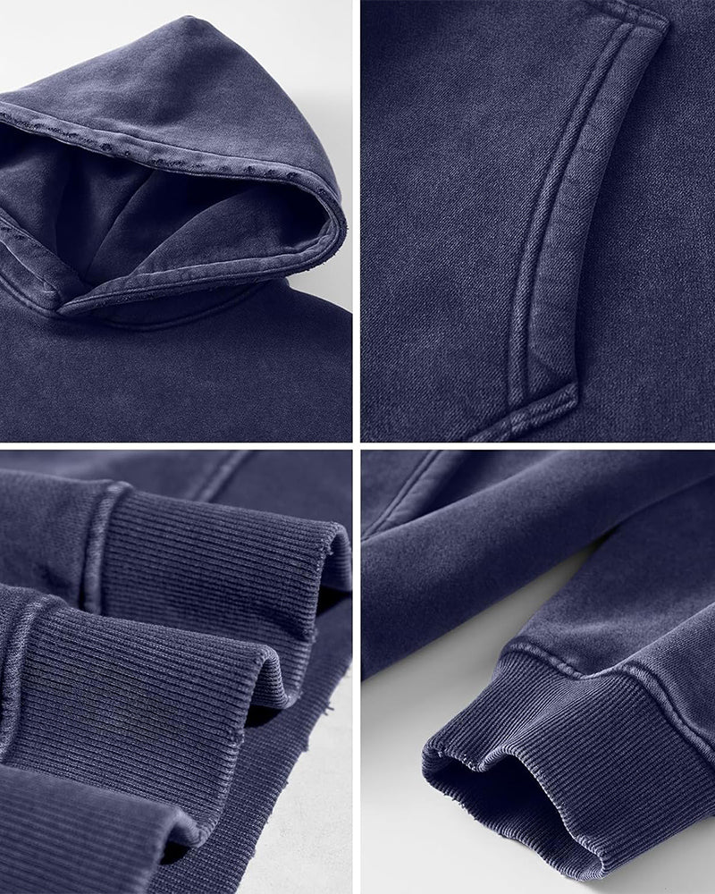 Oversized Unisex Acid Wash Hoodie Pullover