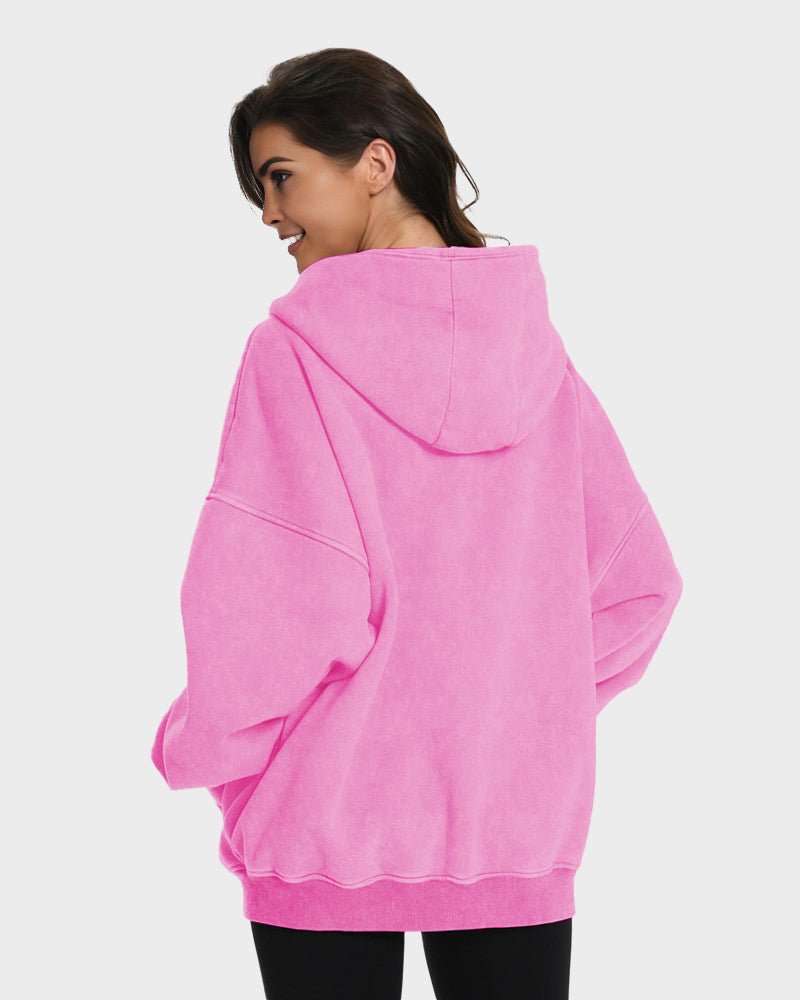 Oversized Unisex Acid Wash Zip Hoodie