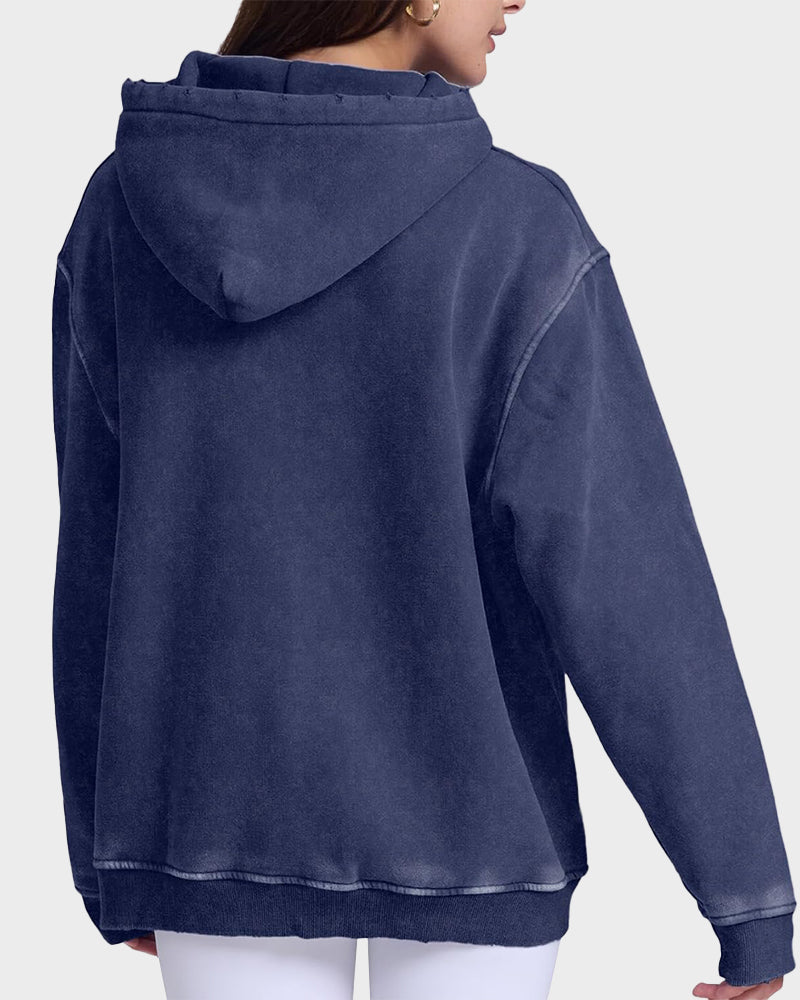 Oversized Unisex Acid Wash Hoodie Pullover