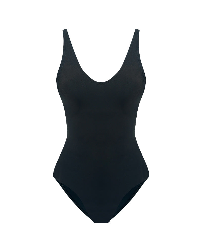 Plunge Lace-Up Corset Sculpting Swimsuit