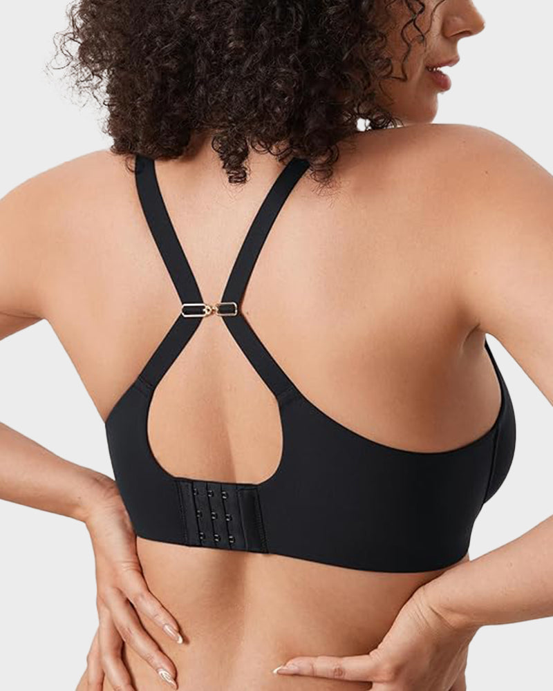 Plus Front Closure Racerback Underwire Bra