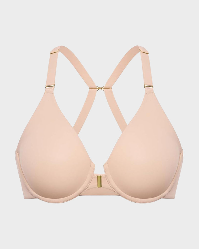 Plus Front Closure Racerback Underwire Bra