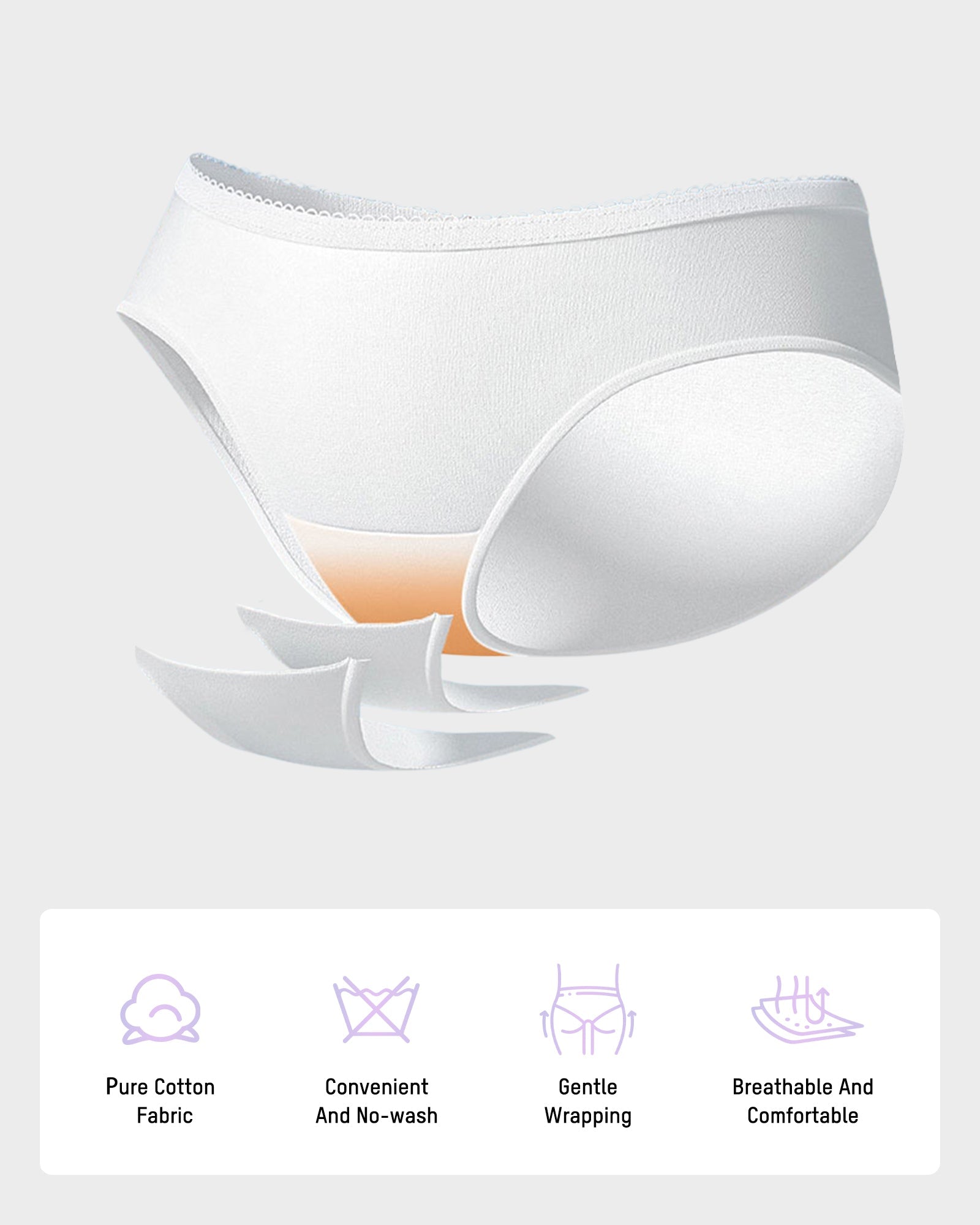 Portable Sterilized Disposable Cotton Briefs (5 Pack)