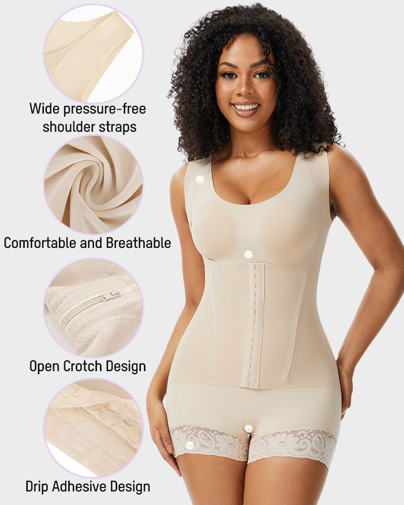 PowerMesh Double-Layer Tummy Control Bodysuit Shapewear
