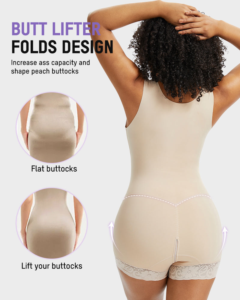 PowerMesh Double-Layer Tummy Control Bodysuit Shapewear