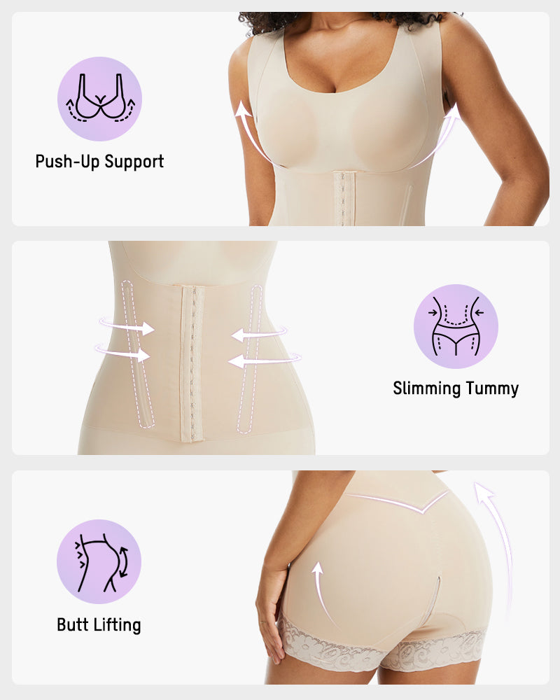 PowerMesh Double-Layer Tummy Control Bodysuit Shapewear