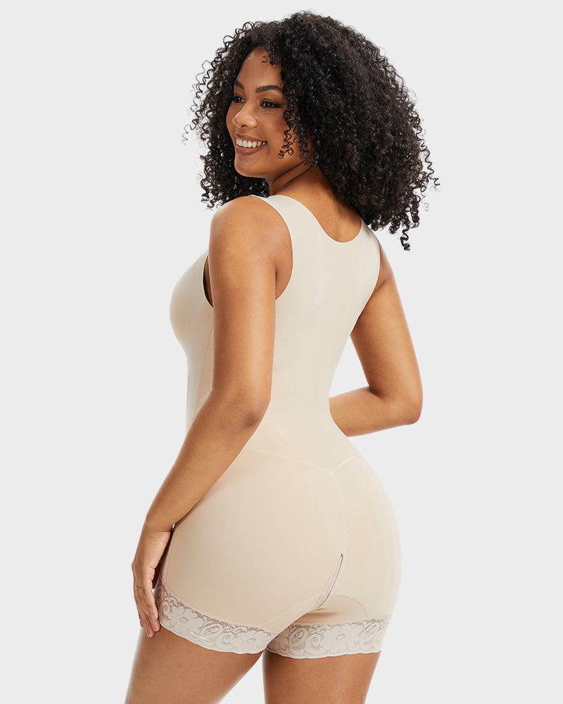 PowerMesh Double-Layer Tummy Control Bodysuit Shapewear
