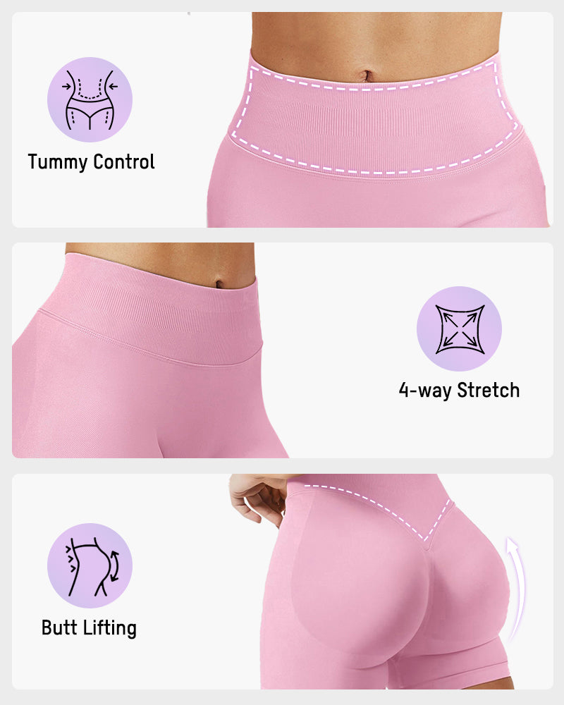 Sculpting High-Waist Seamless Shorts with Scrunch Butt Lift