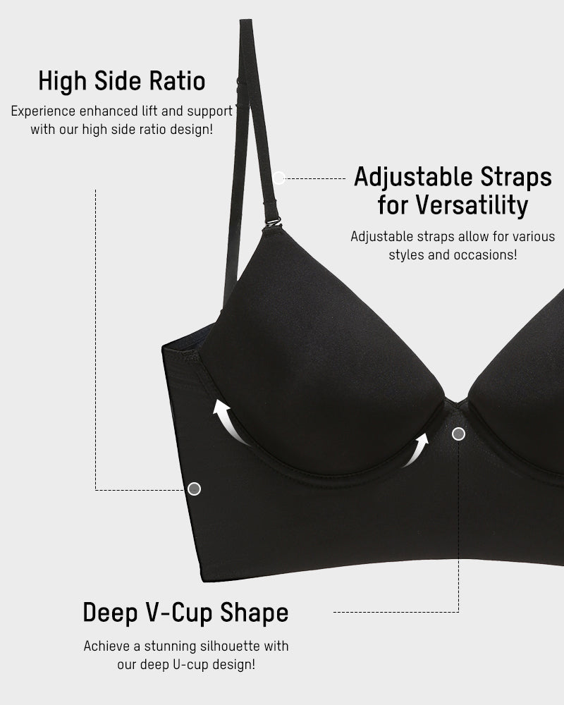 Seamless Deep V Backless Bra