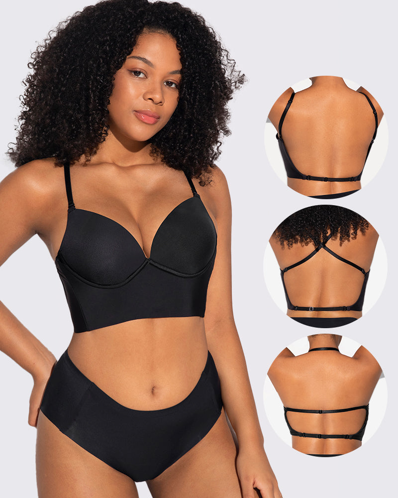 Seamless Deep V Backless Bra